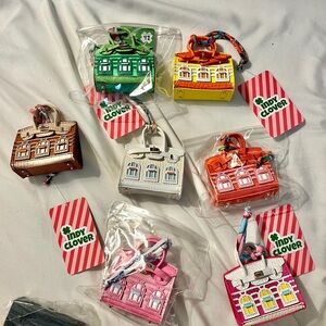 Handmade leather Mini Bag/ key Charm -Keychain Micro Designer Purse Charm